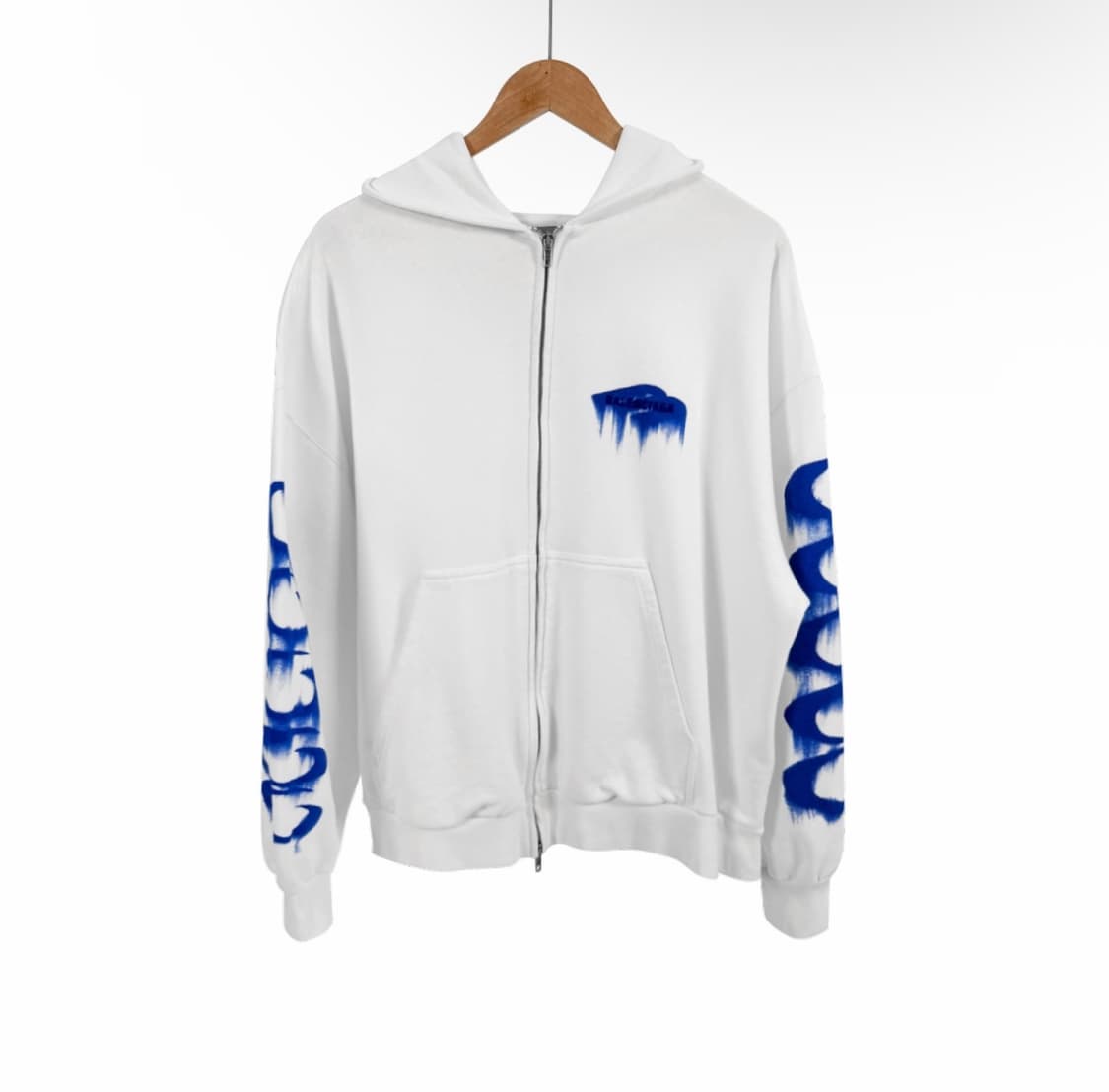 [L] 발렌시아가 남성 26ss 웻 브러시 아이콘 후드 집업 자켓 화이트 상품이미지1