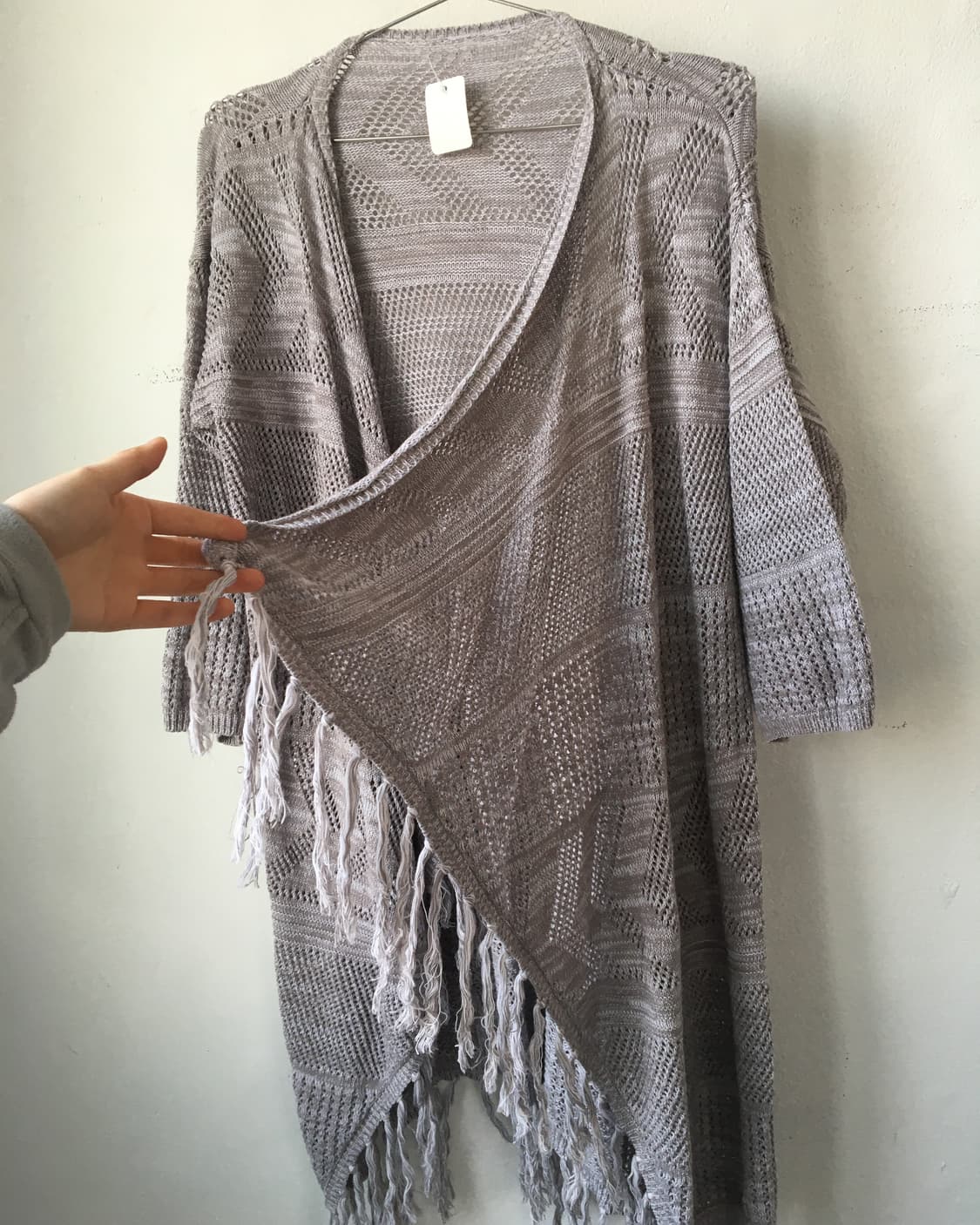 Fringe opne crochet cardigan 상품이미지3