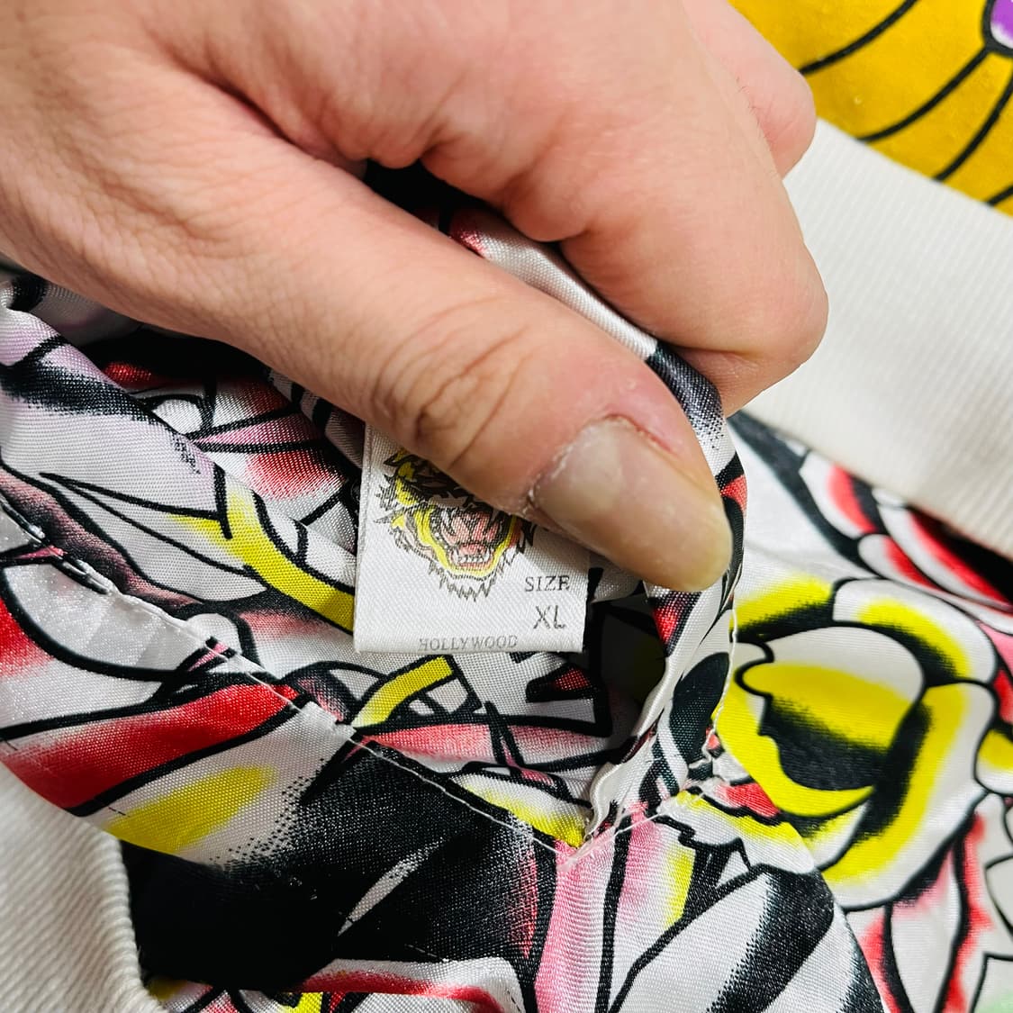 펑크 에드 하디 스컬 로즈 리버시블 글로시 후디 집업 상품이미지5