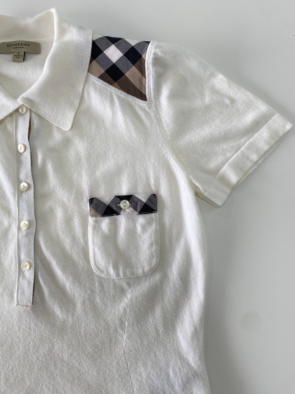 BURBERRY 버버리 체크 코튼 PK 티셔츠 S 상품이미지5