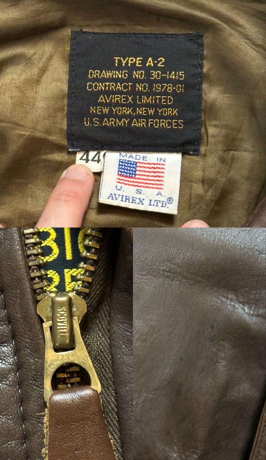 아비렉스 레더 A2 봄버 44 상품이미지4