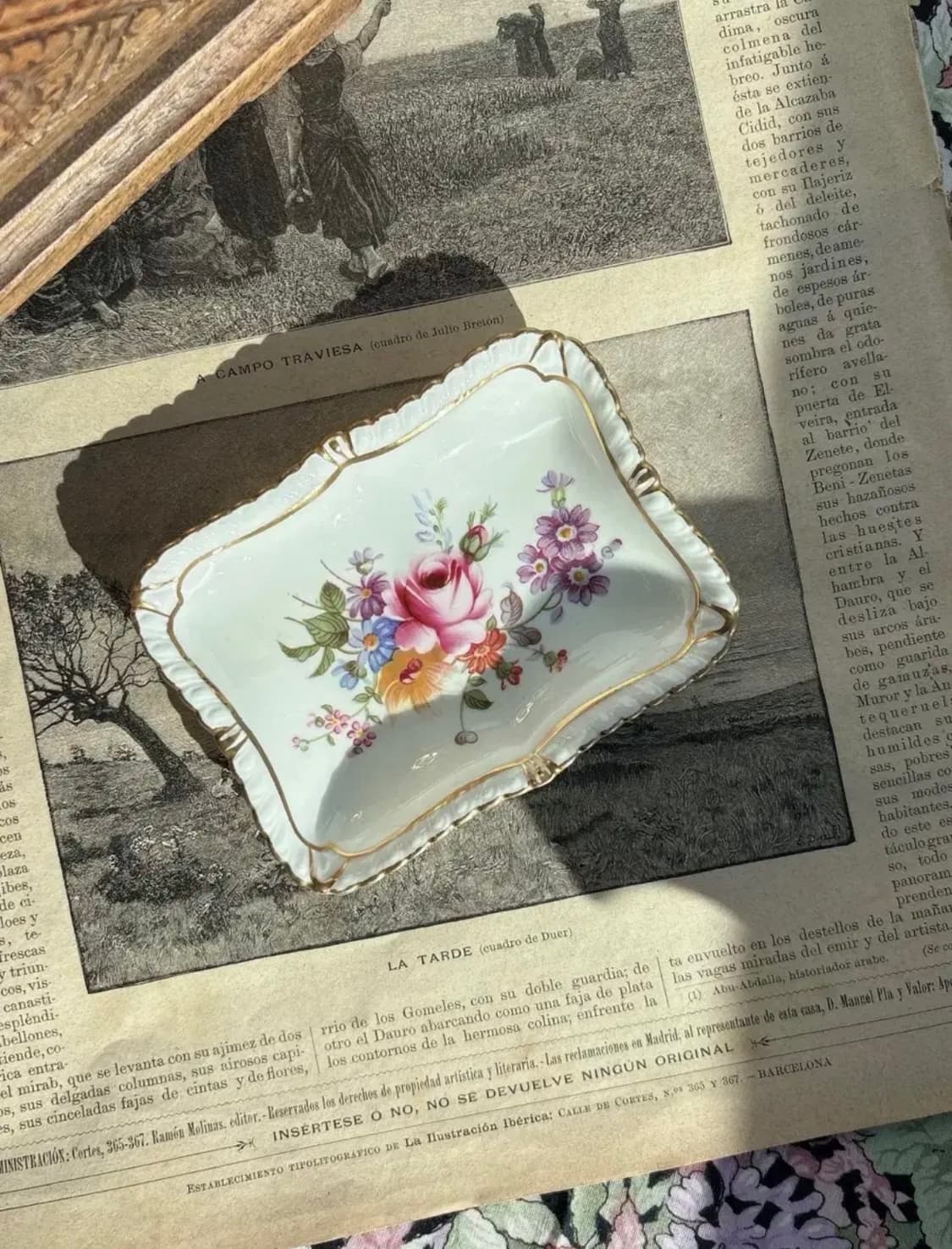 빈티지 로얄크라운더비 포지스 사각 핀접시 상품이미지1