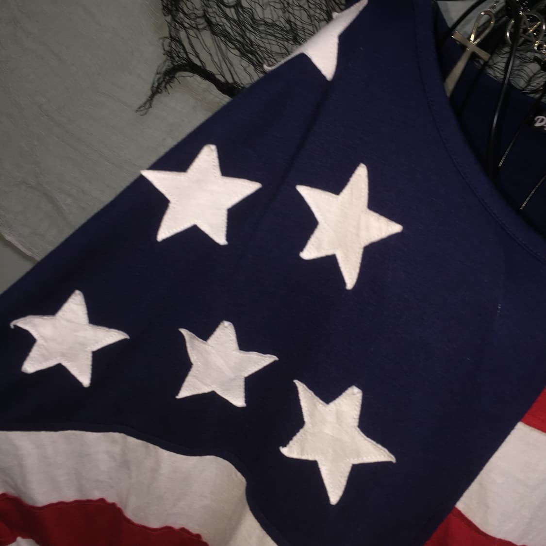 Dig Deep american flag off-shoulder T 상품이미지3