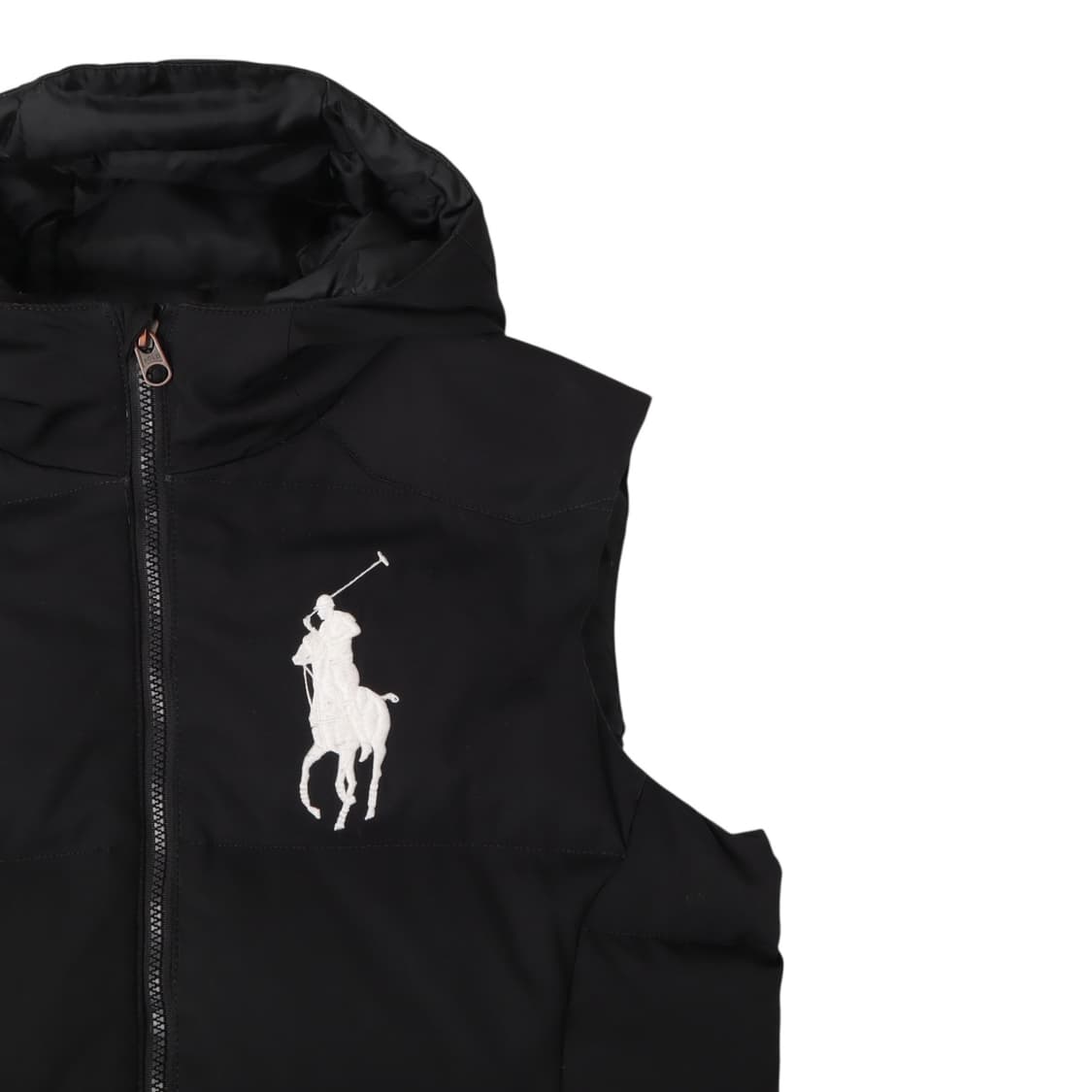 폴로 랄프로렌 블랙 빅포니 후디드 덕다운 베스트 상품이미지2