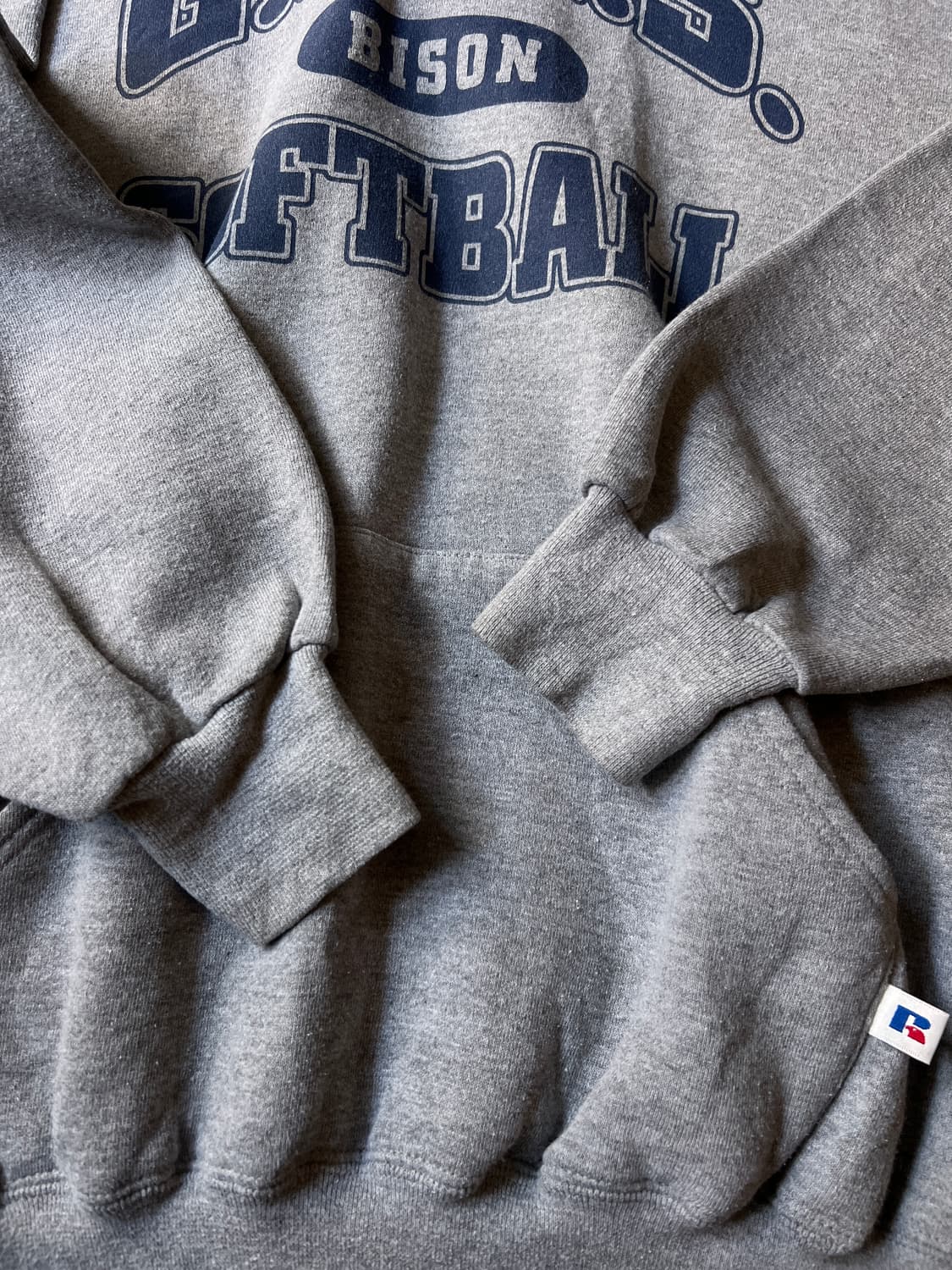 [XL]90's 러셀 Made in USA 그레이 후드 티셔츠 상품이미지5