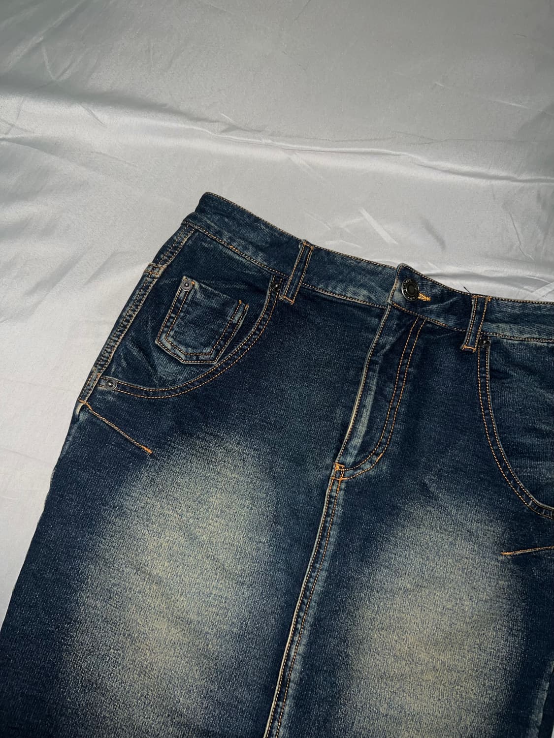✨vintage denim midi skirt y2k 워싱 청치마✨ 상품이미지4