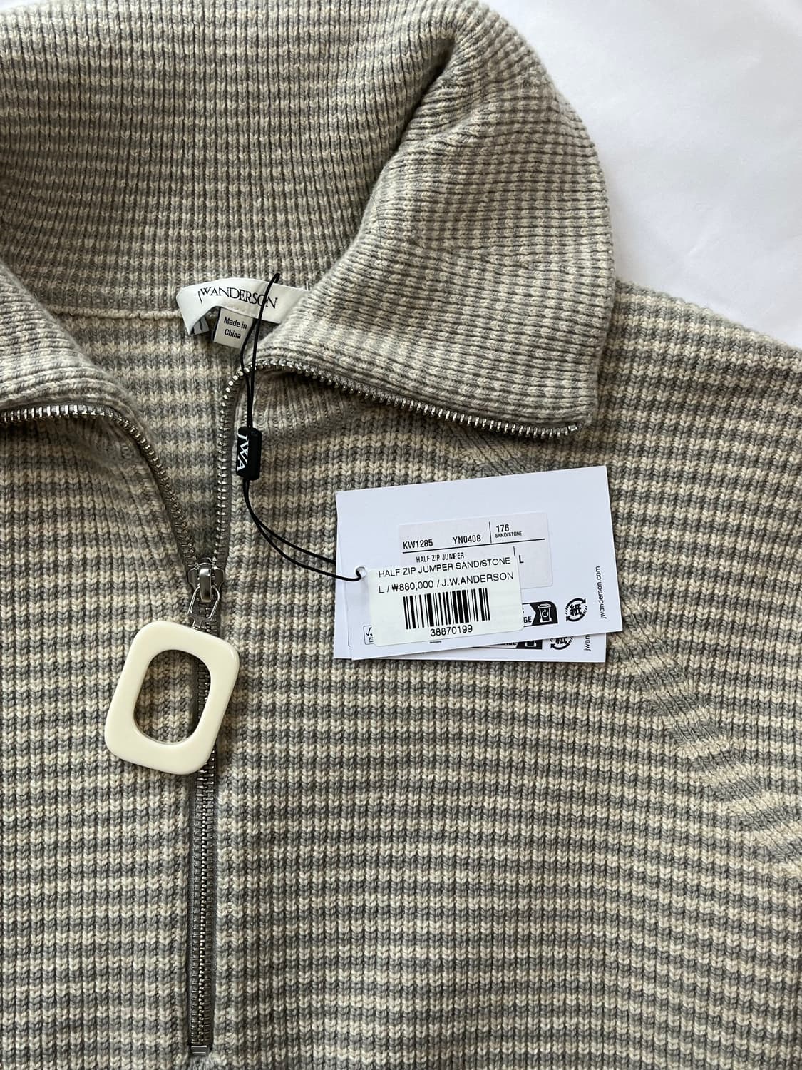 L) JW Andrrson HALF ZIP JUMPER SAND/STON 상품이미지4