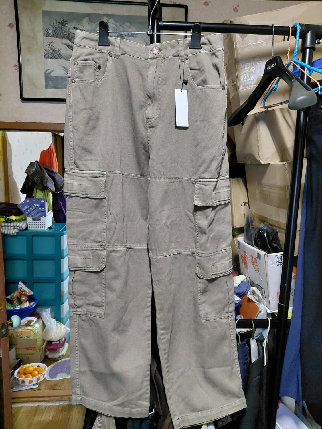 [일꼬르소](새제품)가먼트다잉 와이드 카고 팬츠32사이즈 상품이미지10