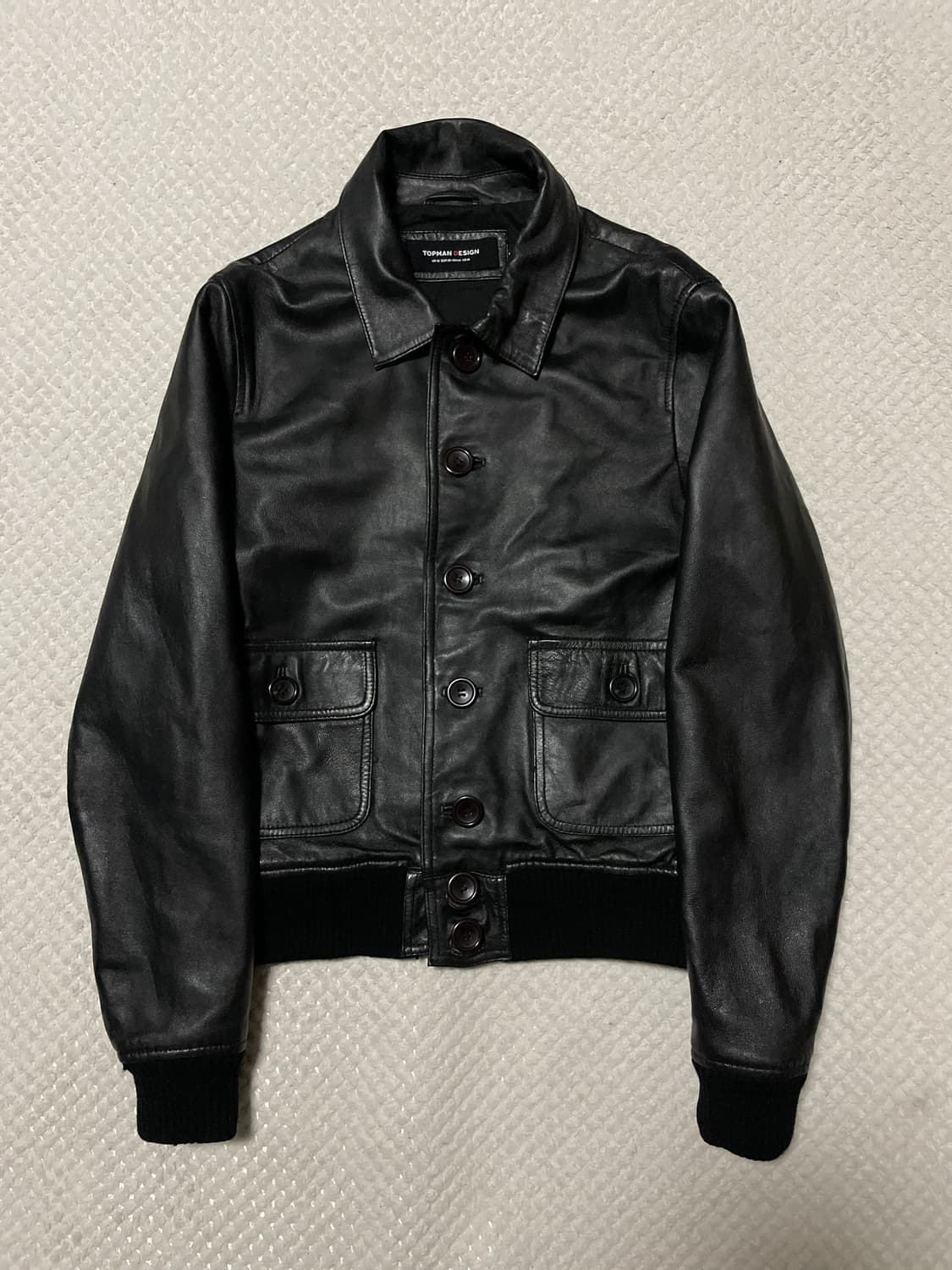 TOPMAN 웨스턴 무드 램스킨 양가죽 G-1 레더 자켓 상품이미지1