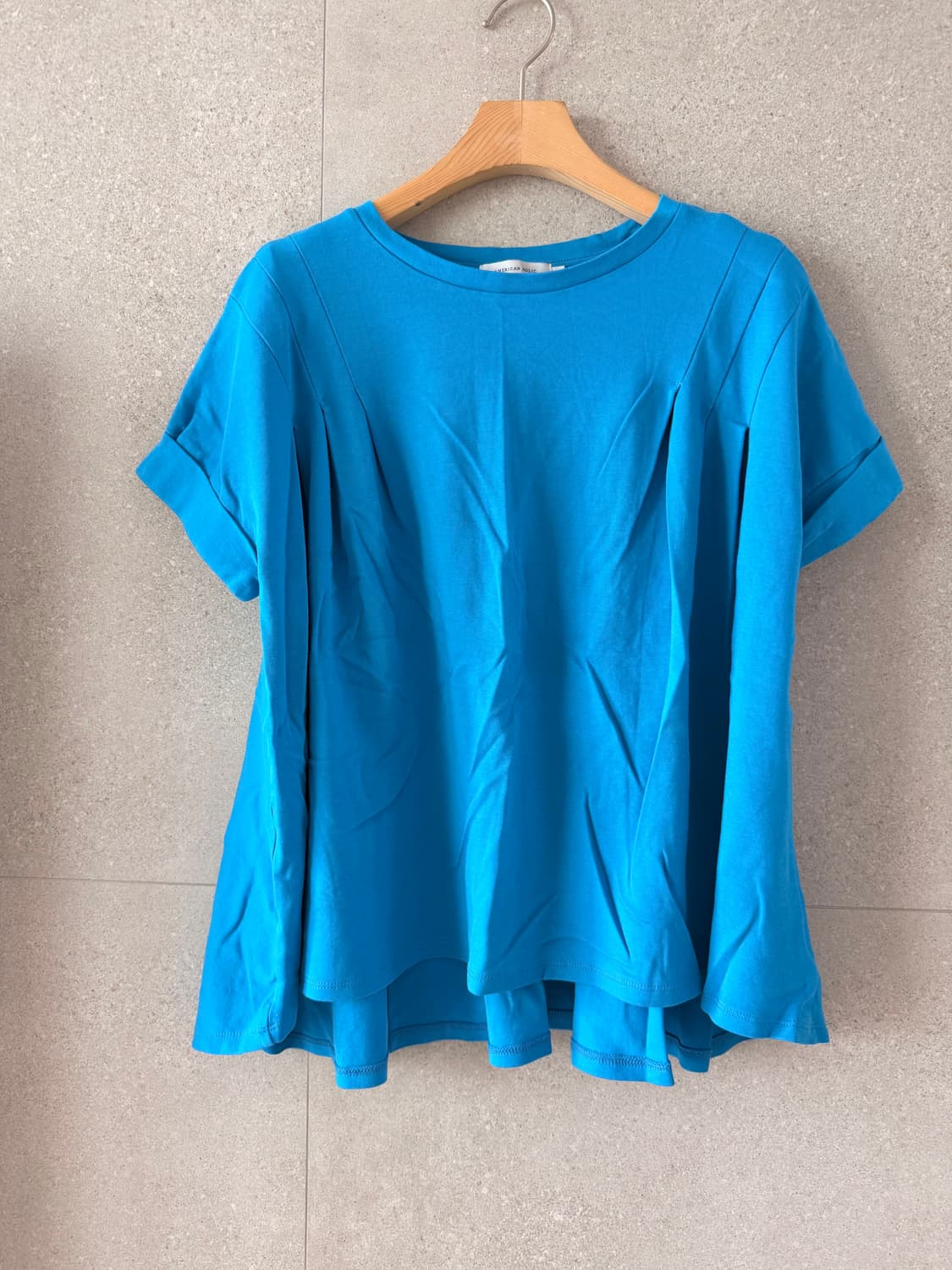 아메리칸홀릭 여성 블루 플레어 반팔 티셔츠 상품이미지1