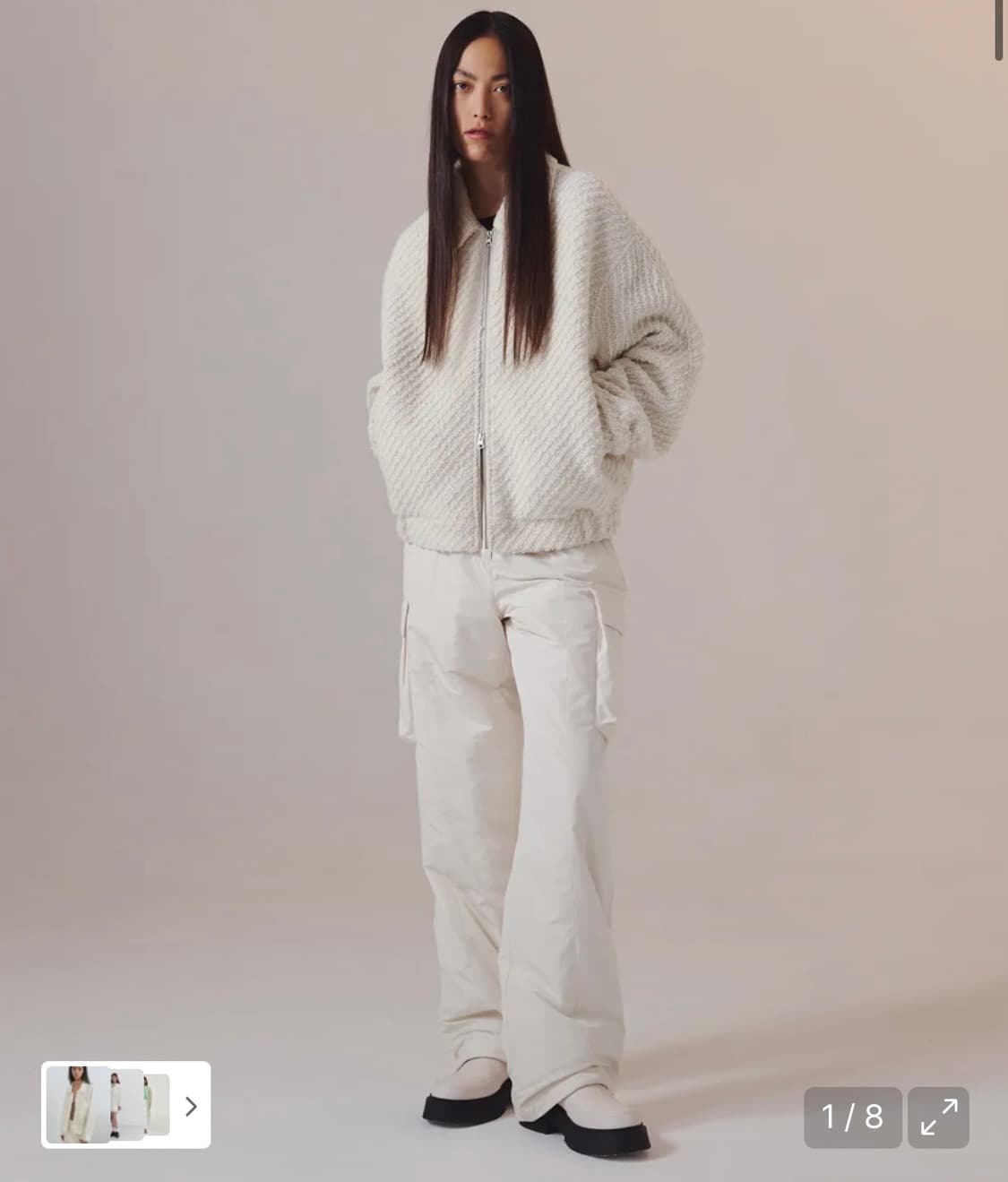 인사일런스 우먼 벌키 자카드 점퍼 상품이미지1
