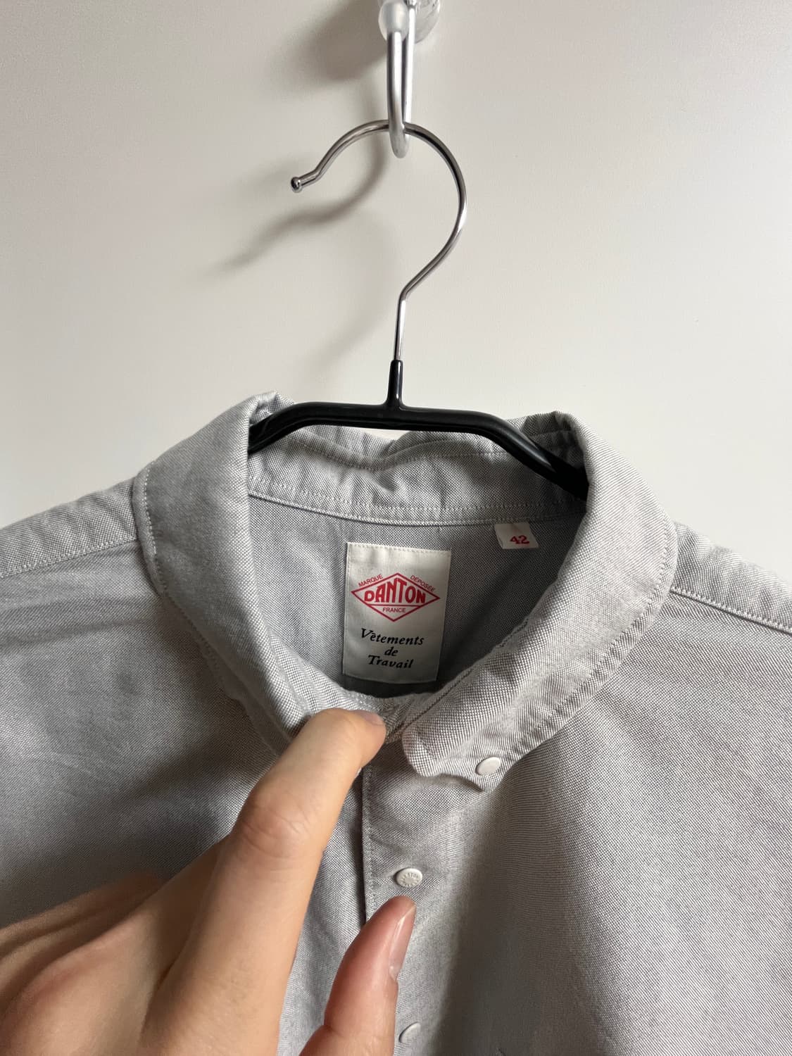 단톤 도트 버튼 B.D 셔츠 그레이 42사이즈 상품이미지2