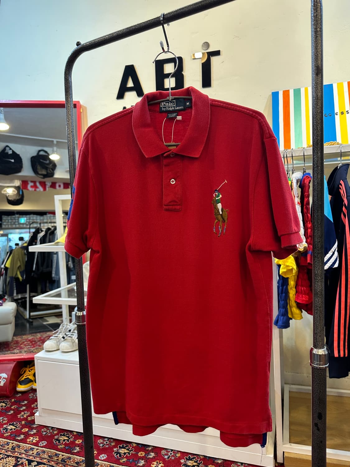 폴로 랄프로렌 빅포니 로고 반팔 카라티 레드 상품이미지1