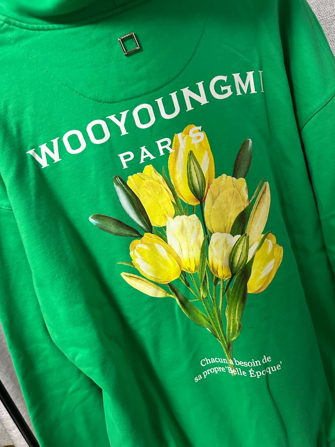 우영미 튤립 백로고 후드티 그린 (50) 상품이미지3