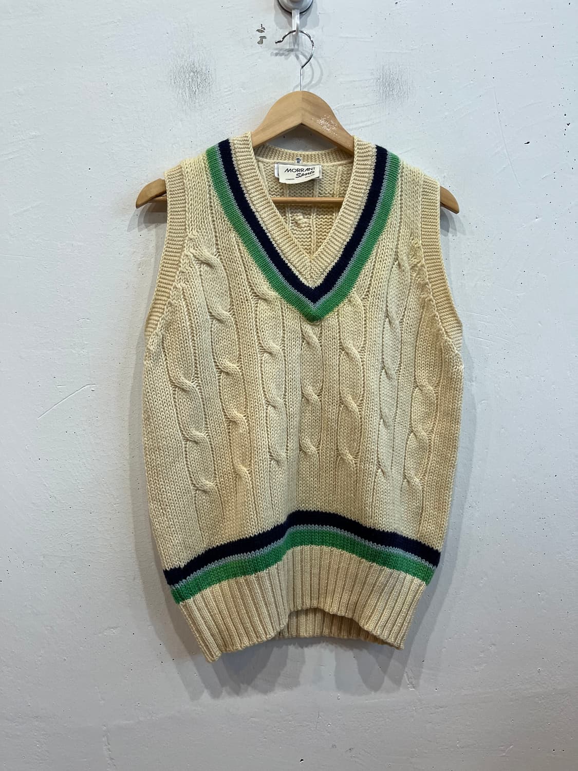 morrant sports 케이블 울 니트 베스트 Made in UK 상품이미지1