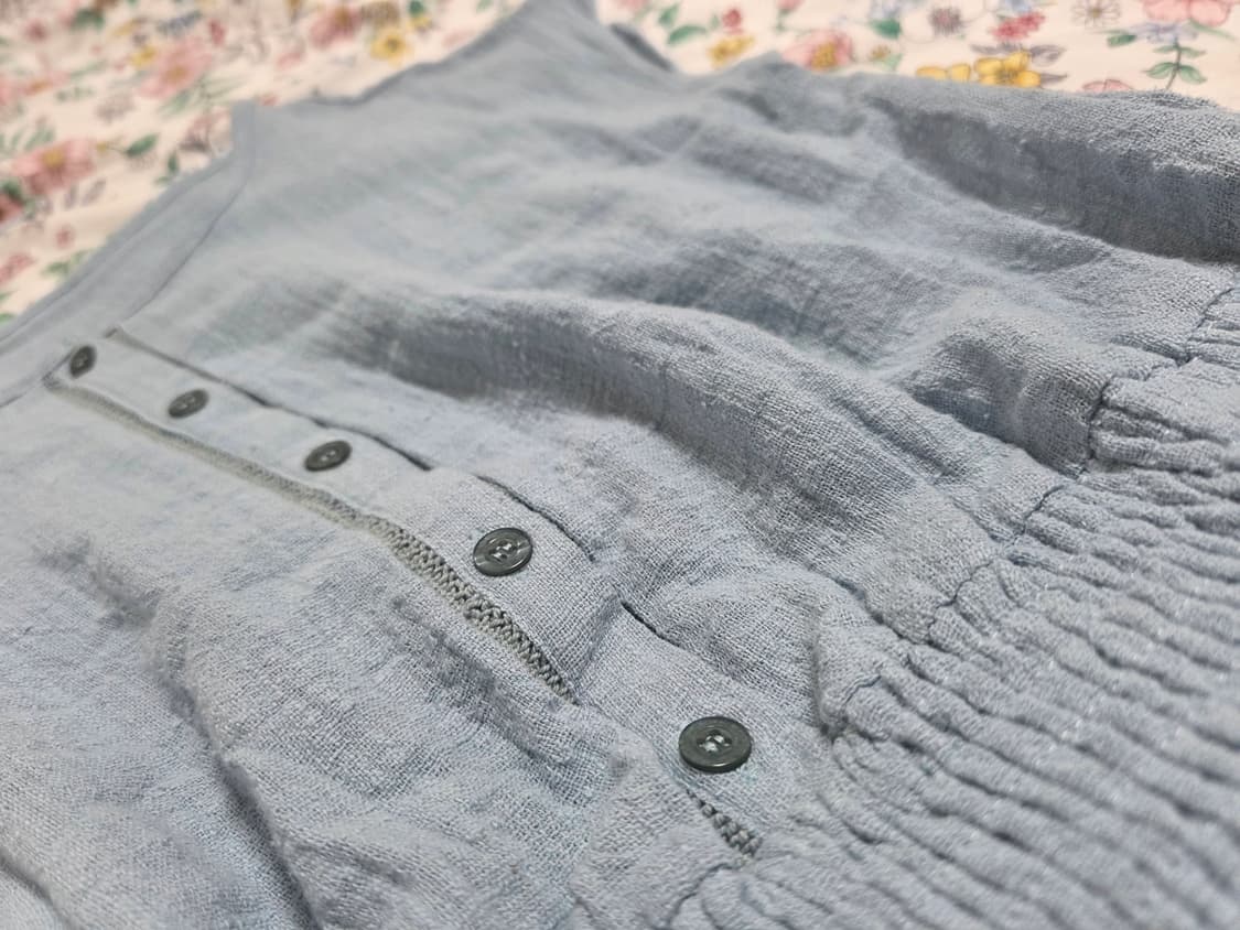 빈티지)하늘린넨 여름니혼모리걸 로맨틱 밴딩민소매 레이어드 캉캉원피스 상품이미지4