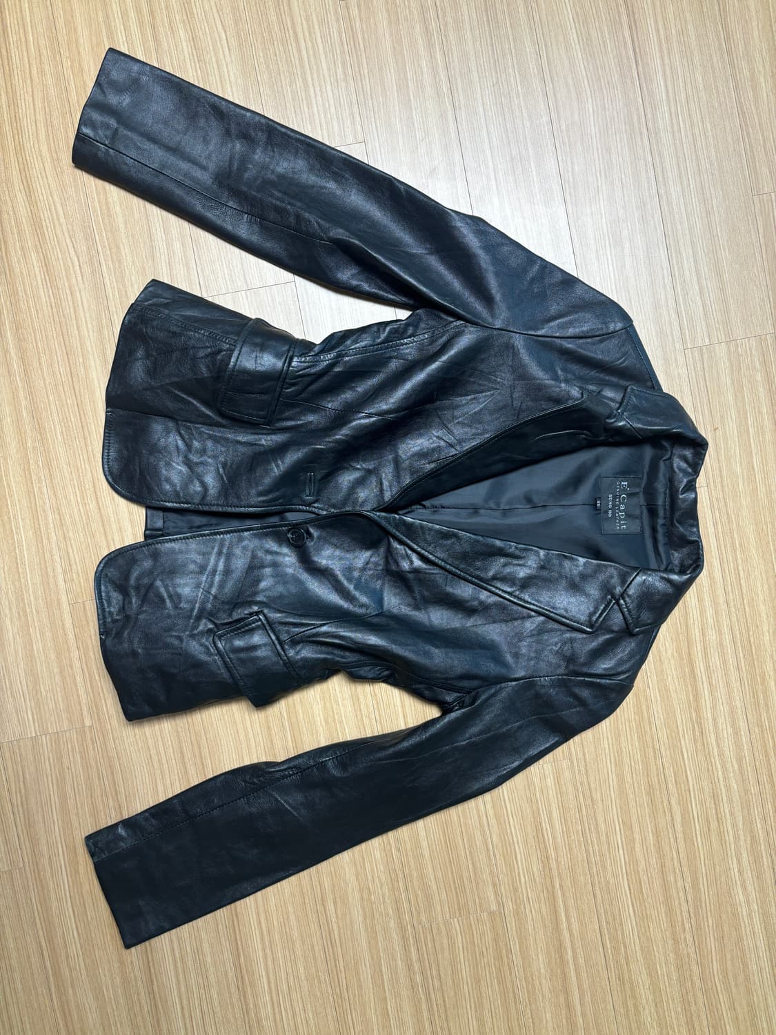 슬림핏 양가죽 레더 블레이저 자켓 상품이미지3