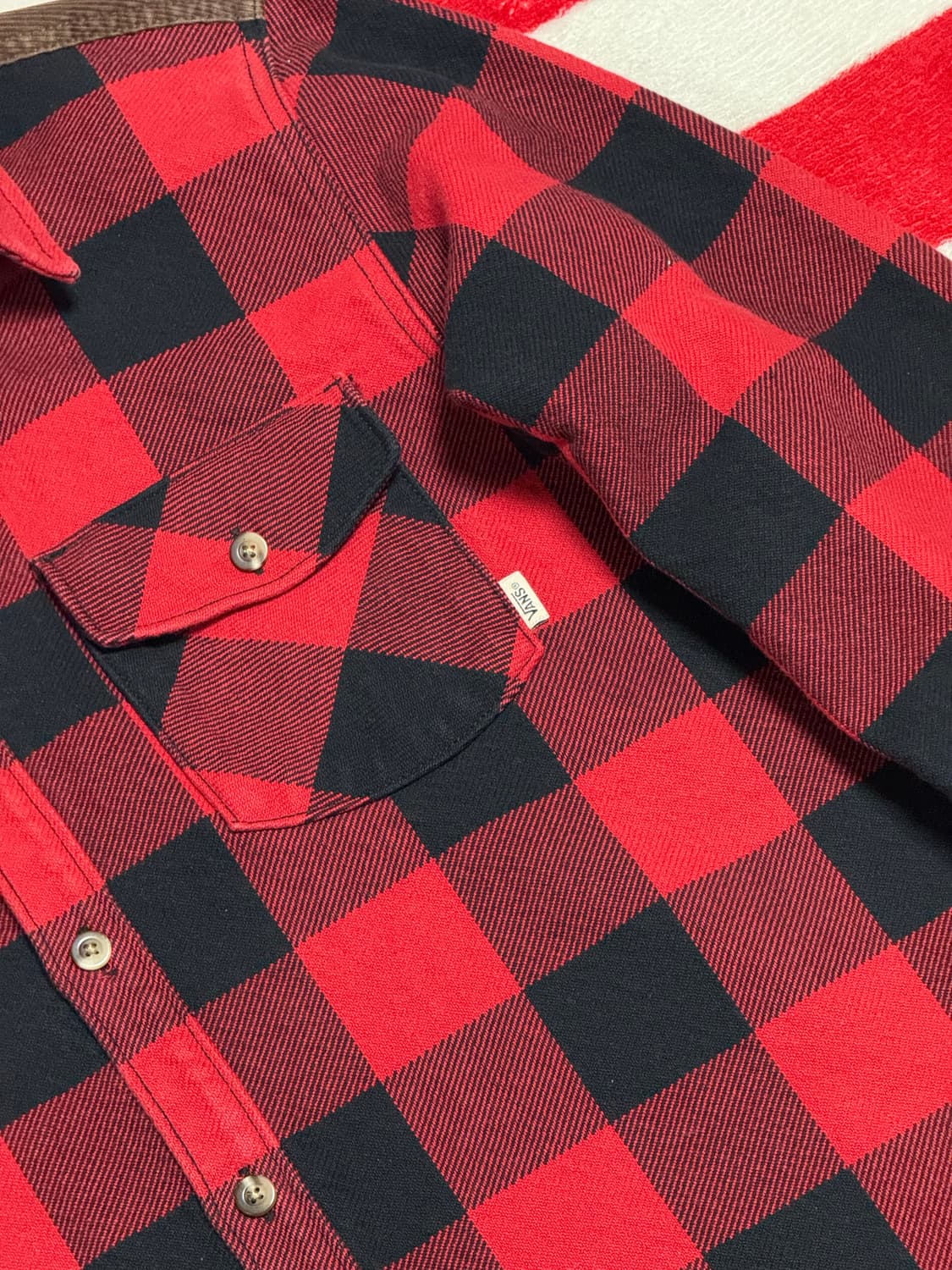 반스버팔로체크셔츠 vans plaid shirt. Vans빈티지플란넬셔츠 상품이미지5