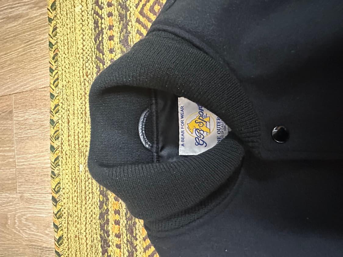 골든베어 블랙 바시티 자켓 숄칼라 (렌덤워크판) L사이즈 상품이미지6