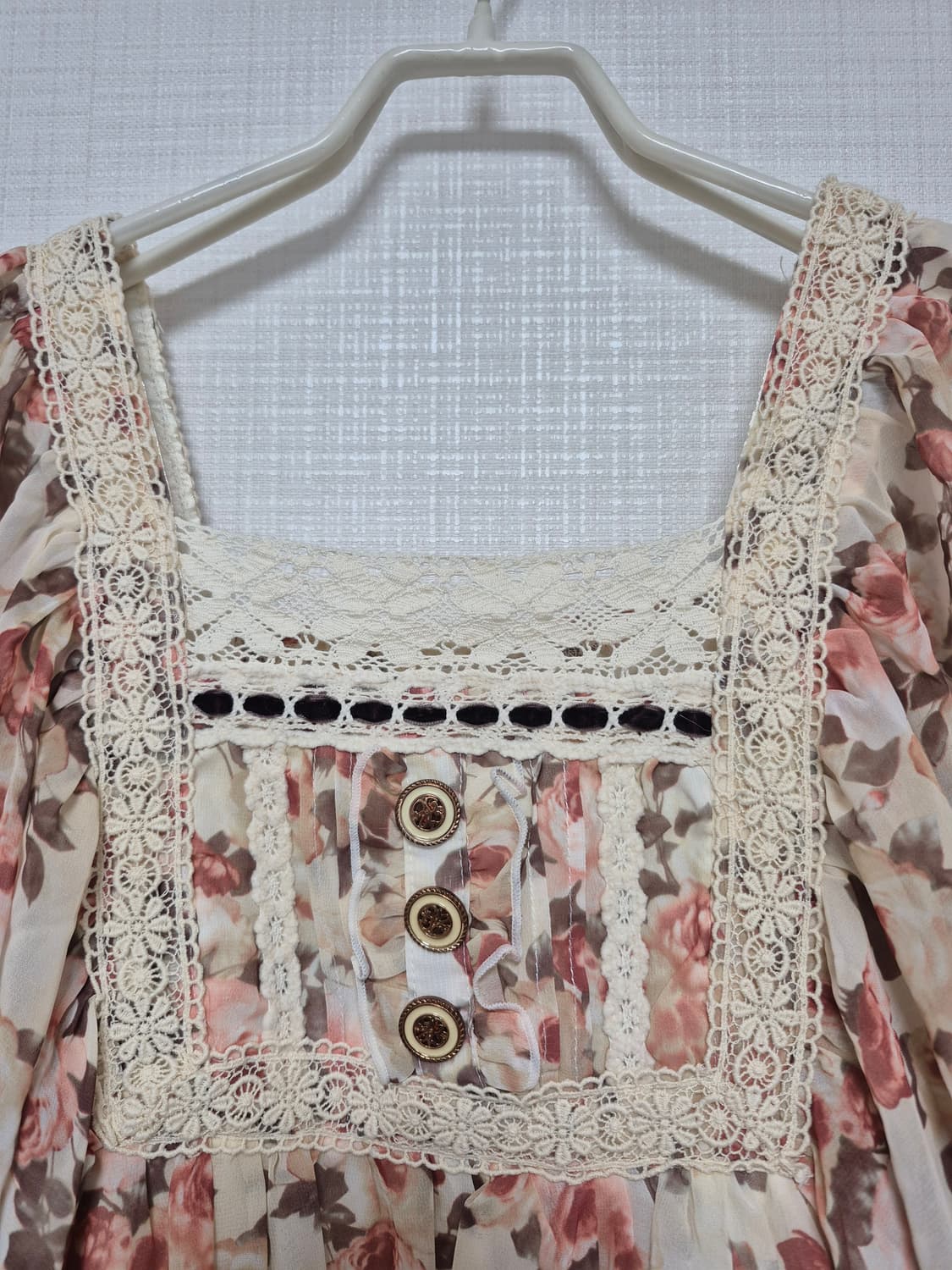 리즈리사 아이보리 앤틱꽃무늬 쉬폰 튜닉 상품이미지3