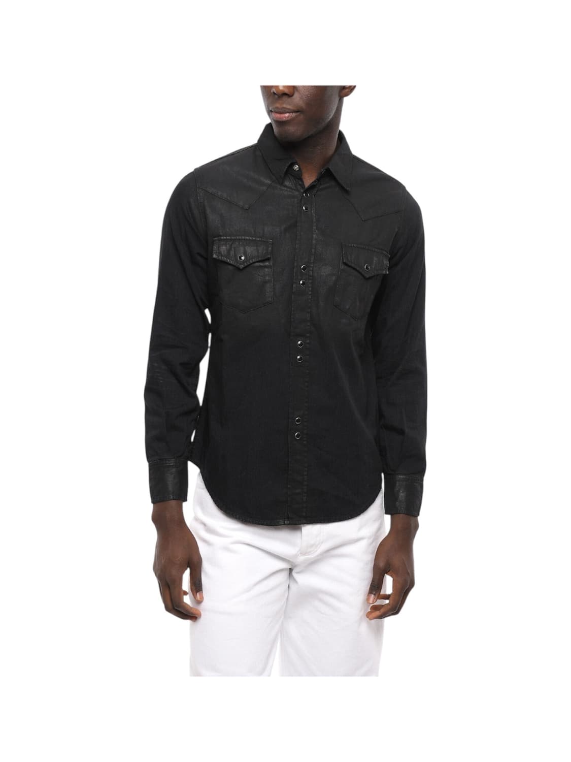 Snap Buttons Coated Western Shirt 상품이미지1