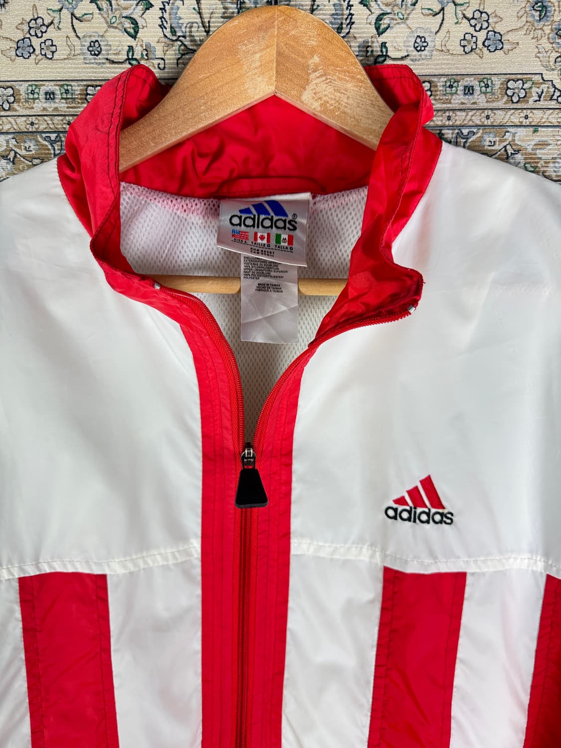 90S 아디다스 올드스쿨 흰빨 바람막이1609 상품이미지2