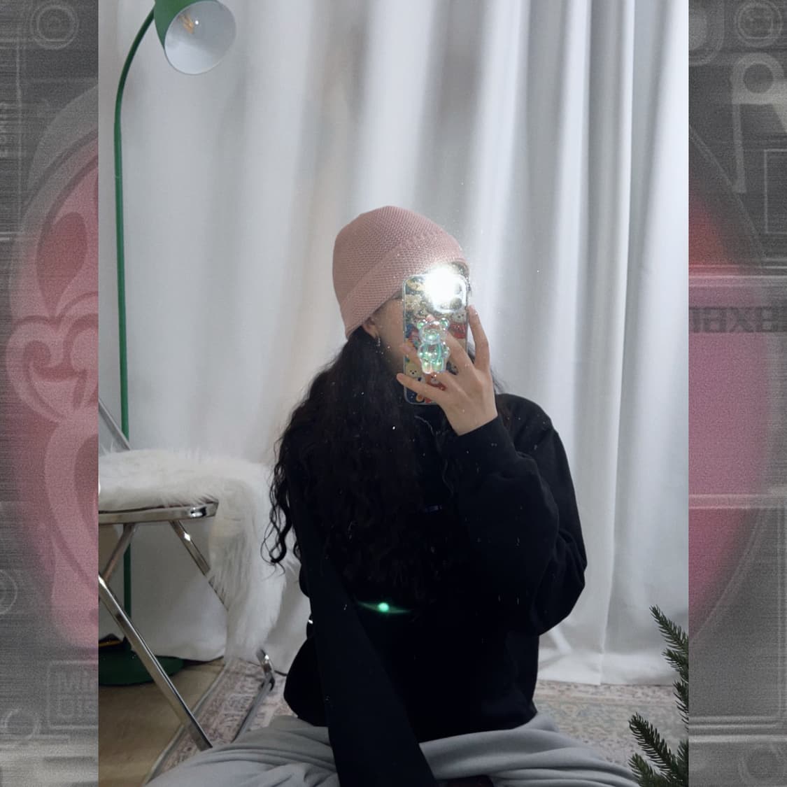 핑크 니트 비니 상품이미지5