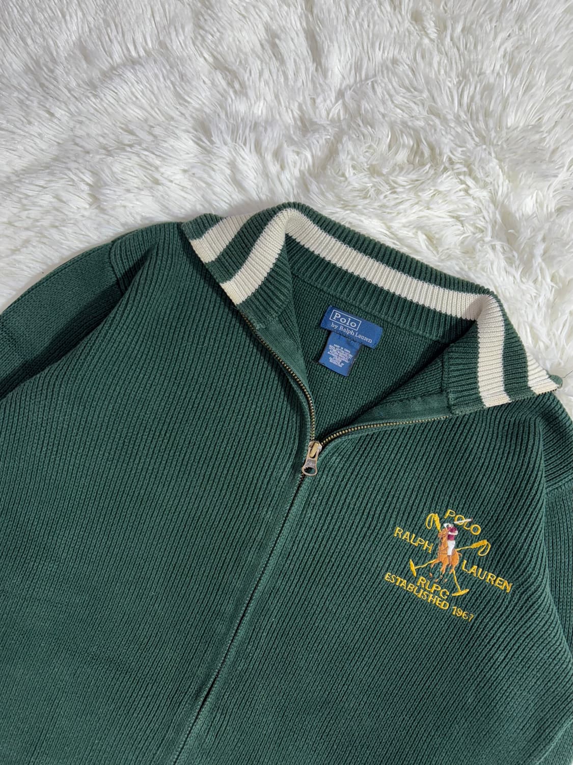 폴로 랄프로렌 딥그린 빅포니 니트집업  상품이미지4