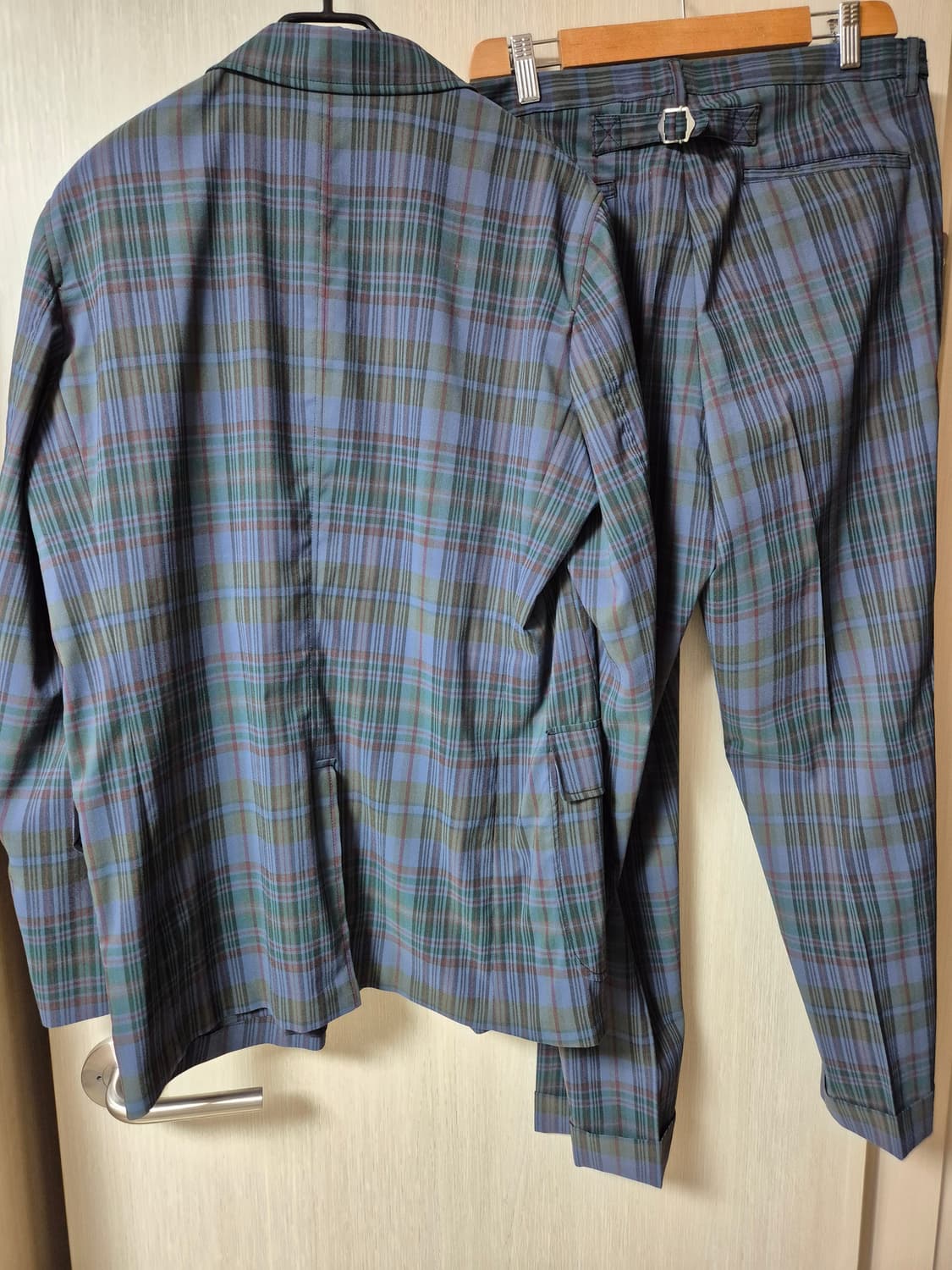 BEAMS 빔즈 플러스 블랙와치 자켓 셋업 슈트세트 XL 상품이미지3