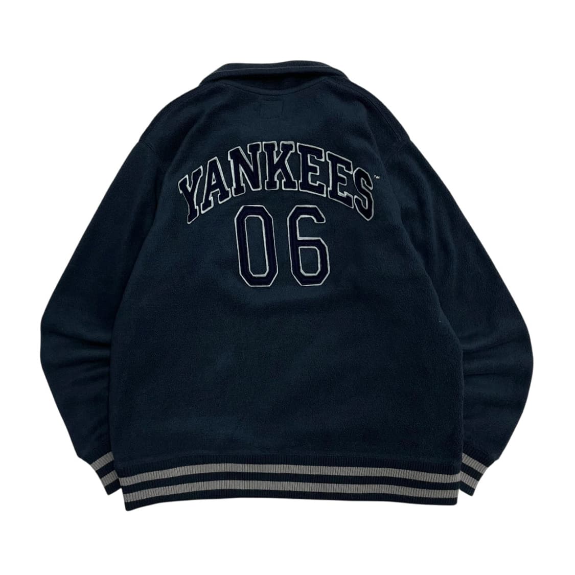 MLB 90's 뉴욕 양키스 패치로고 네이비 반집업 니트 XL 상품이미지3