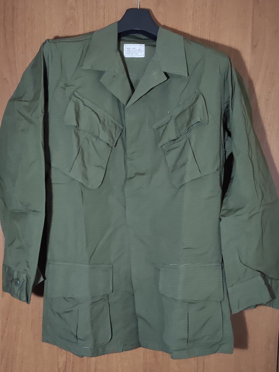 70s 데드스탁 오리지널 정글퍼티그 셔츠 스몰 롱 상품이미지2