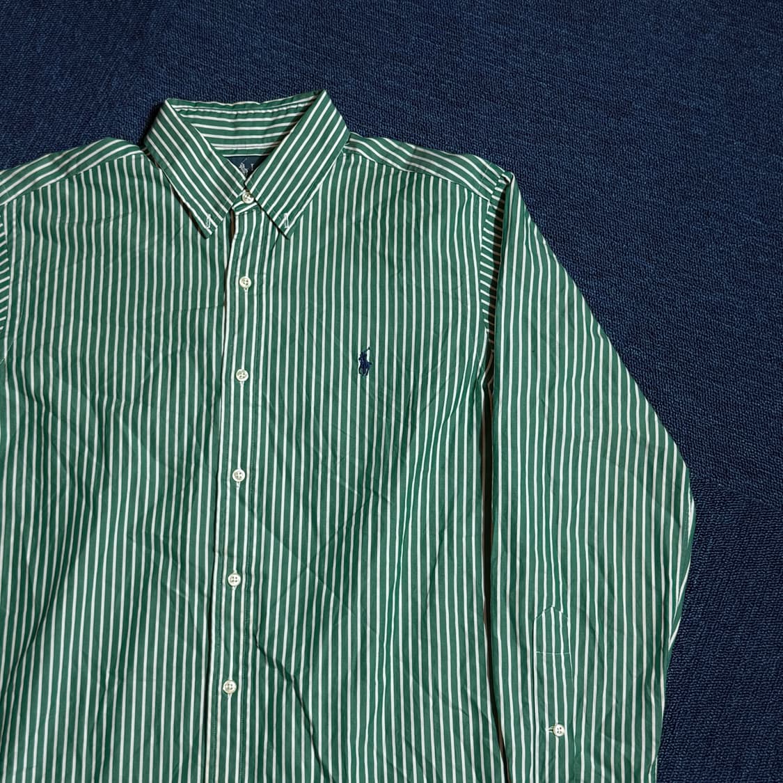 폴로 랄프로렌 그린 스트라이프 셔츠 상품이미지2