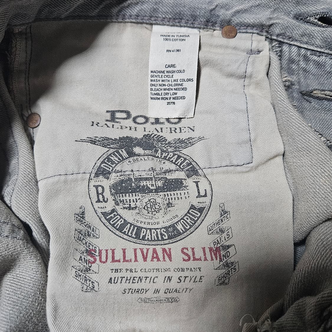 30/30 폴로 디스트레스드 그레이 진 데님 청바지 덩가리 설리반 슬림 상품이미지7