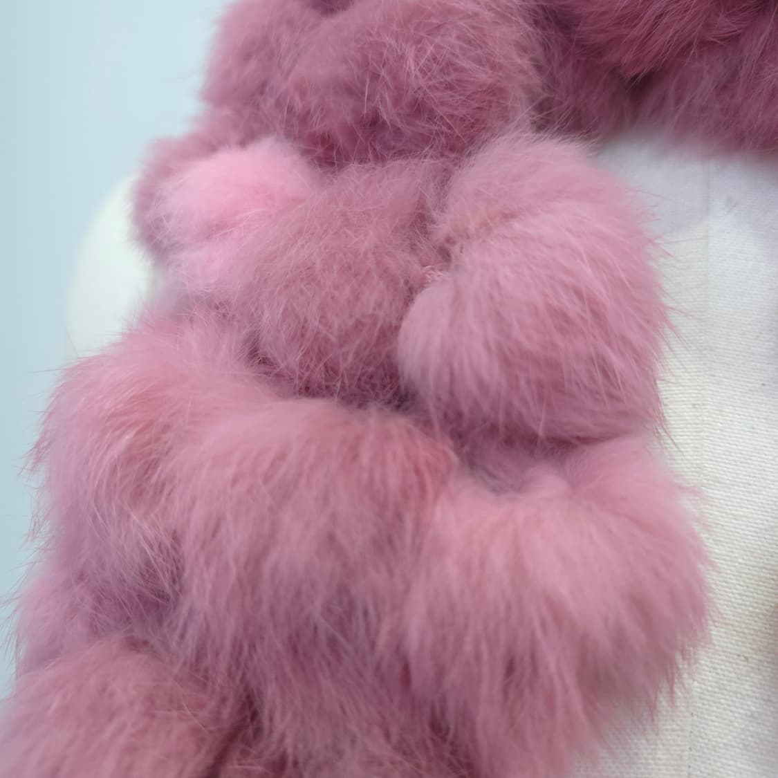 핑크 폼폼 롱 머플러 일본빈티지 상품이미지6