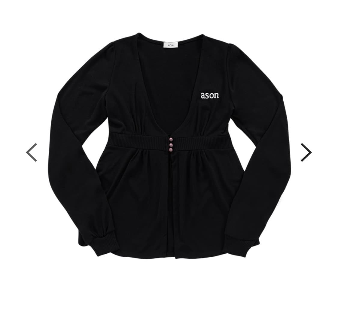 애즈온 ASON HEIZE CARDIGAN 가디건 블랙   상품이미지1