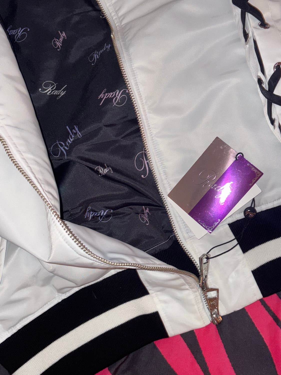 Rady 라디 화이트 퍼 코르셋 갸루 점퍼 상품이미지5