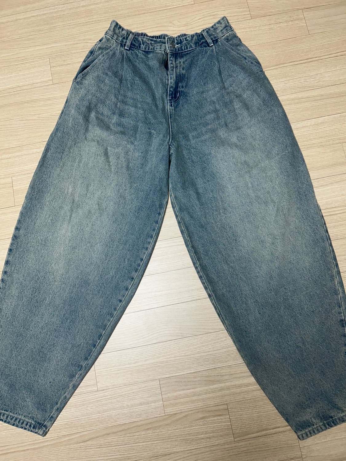 XP172 빅 와이드 벌룬 데님 팬츠 (BLUE) 상품이미지3