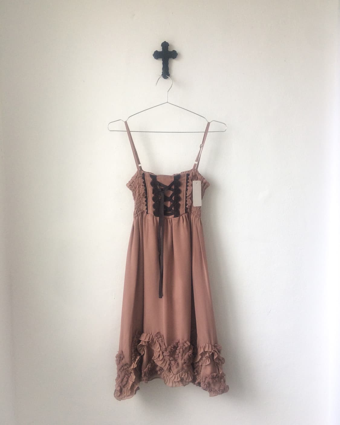 Lace up point frill sleeveless onepiece 상품이미지2