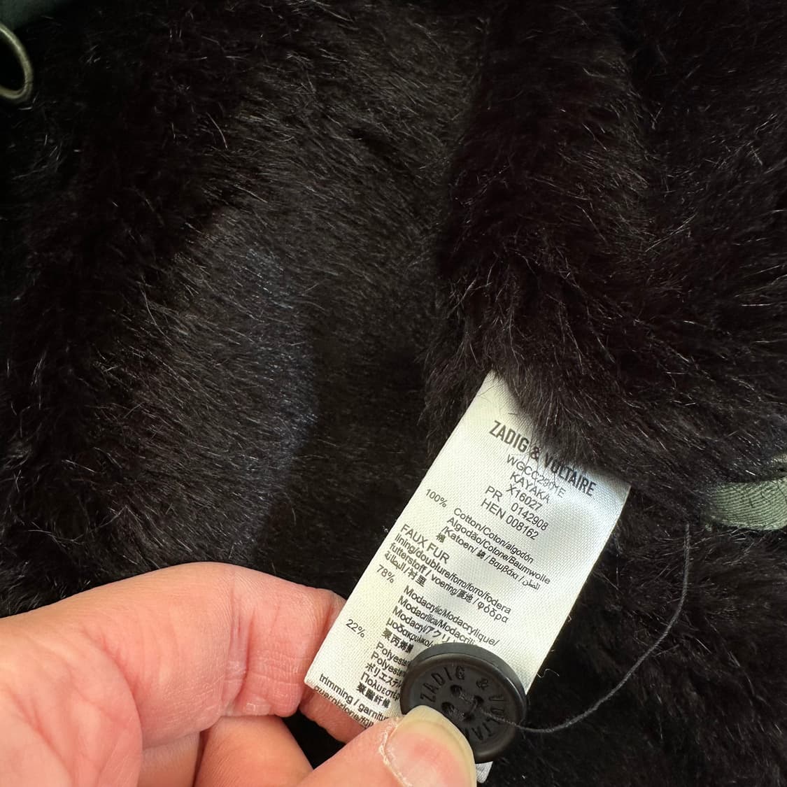 우먼S-M 쟈딕앤볼테르 카키 안감보아털 M65 겨울 야상자켓 상품이미지10