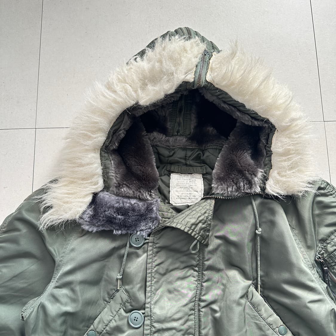 80s 오리지널 군납 알파 N-2B 미공군 플라이트 자켓 M  상품이미지2