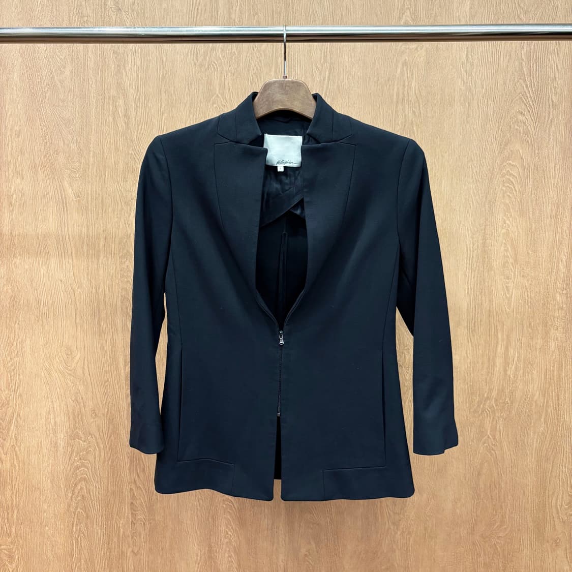 3.1 필립림 집업 테일러드 자켓 노치드 라펠 허리 절개선 디테일 블랙 상품이미지2