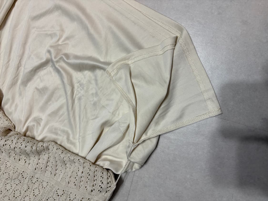 Japanese Vintage 아이보리 크로셰 러플 맥시 롱스커트 상품이미지4