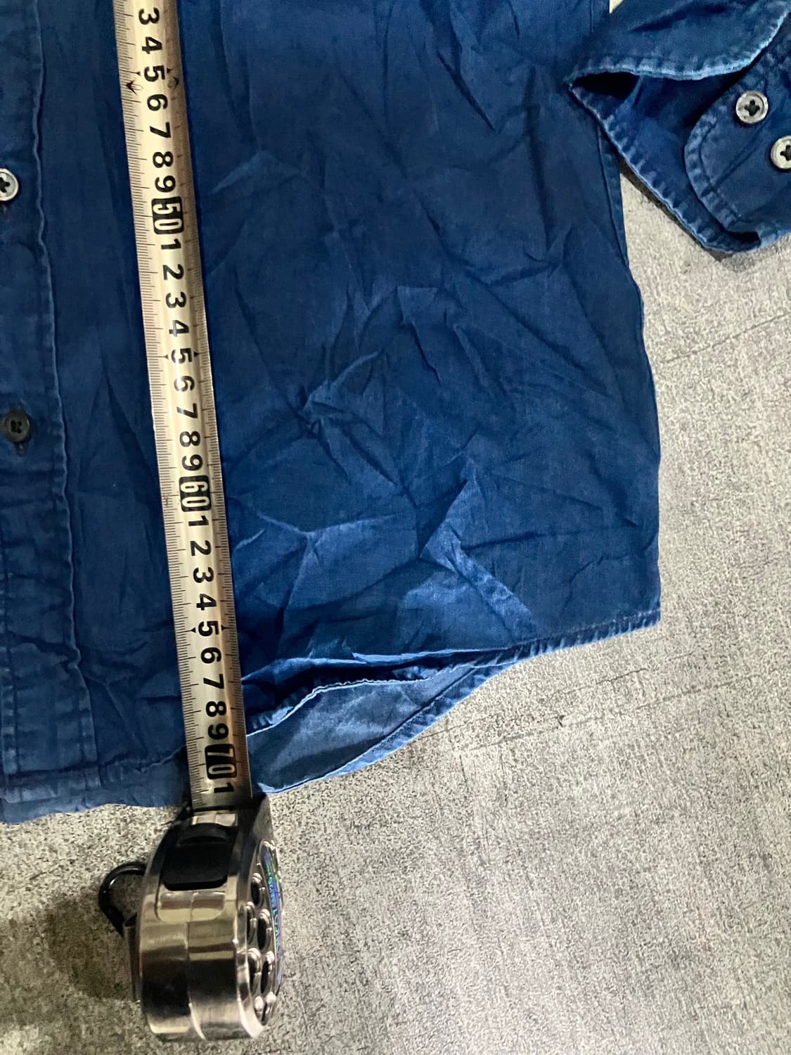 Uniqlo 유니클로 올드스쿨아메카지 차이나카라 라운드넥 데님셔츠 상품이미지3