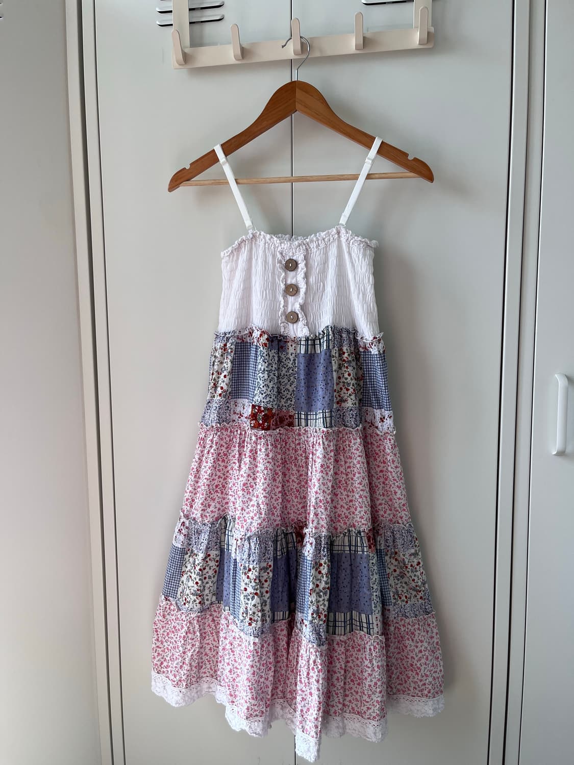 Rose fanfan 잔꽃 패치 단추 원피스 상품이미지7