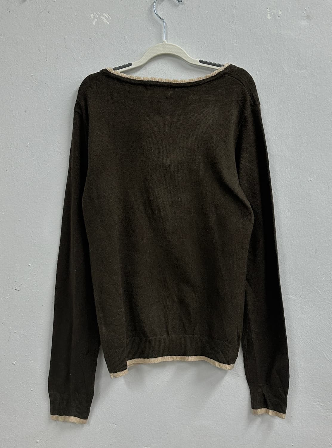 🥨쇼콜라깔 라떼갸루 🥨 리본 진주 브라운 니트 이너 히메 러블리  상품이미지3