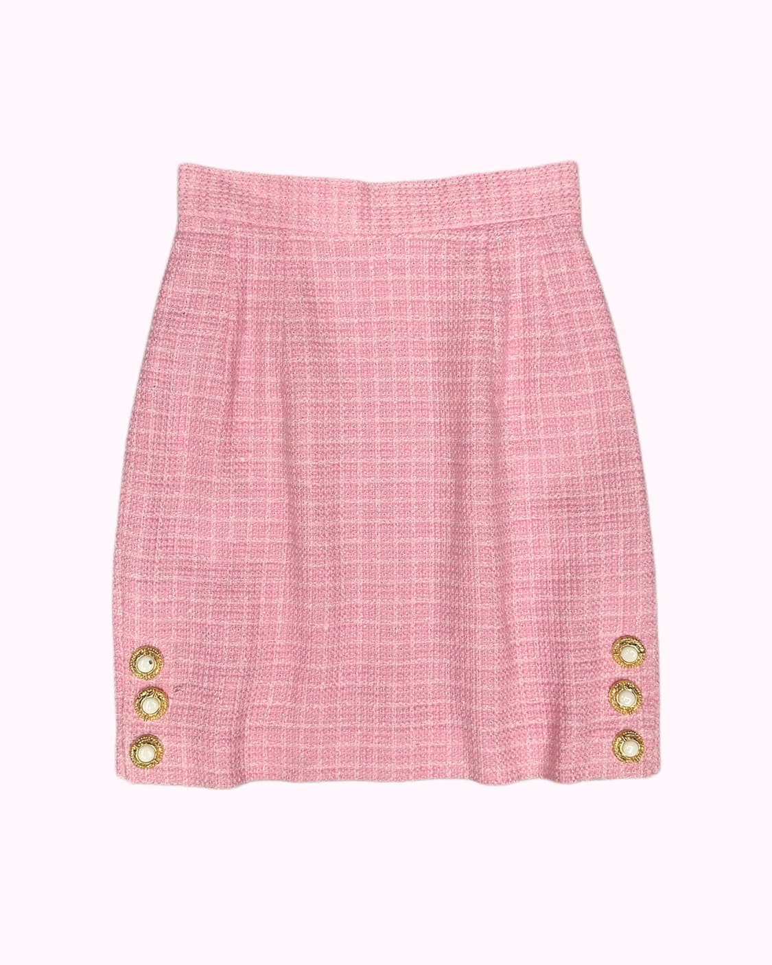 pink tweed button skirt 상품이미지1