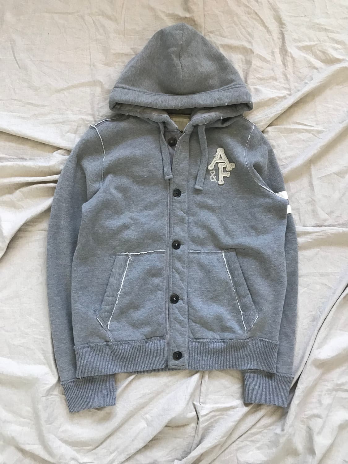 아베크롬비 자수로고 버튼 헤비써멀 후드집업 상품이미지5