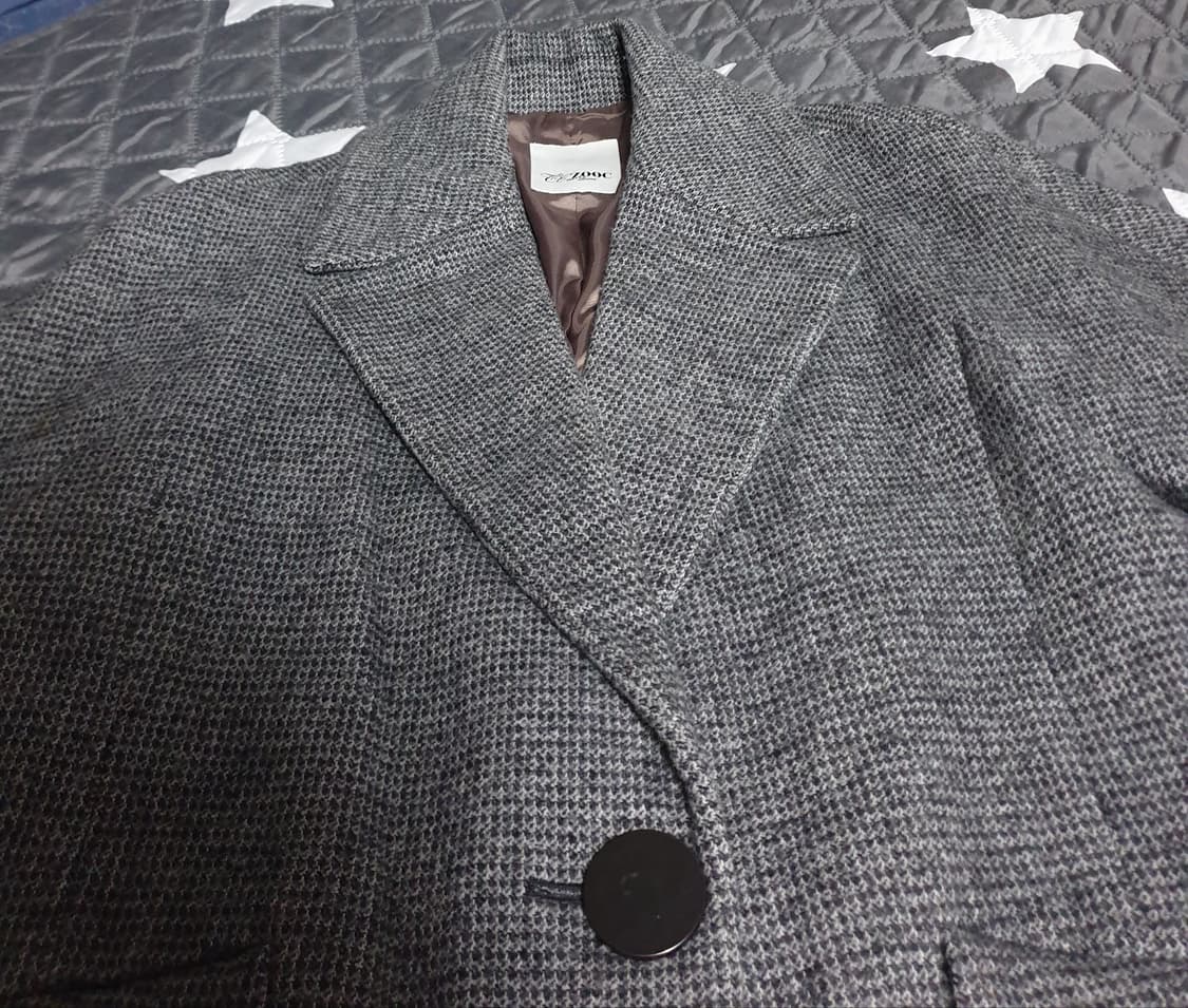 ZOOK 주크 울혼방 트위드 미디코트 그레이 (55) 상품이미지2