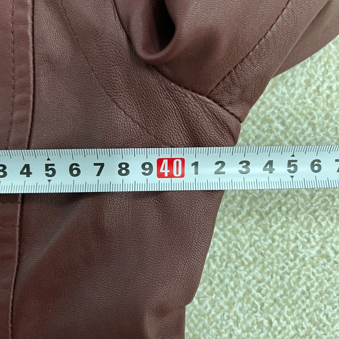 90 톰보이 여성 버건디 양가죽 자켓 0122M1 상품이미지6