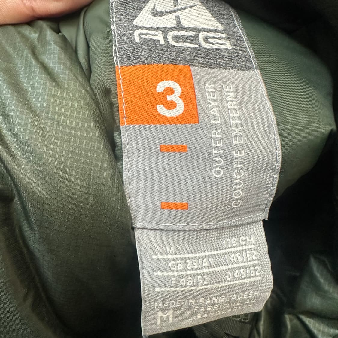 ACG 핸드로고 숏카키점퍼 M 상품이미지3